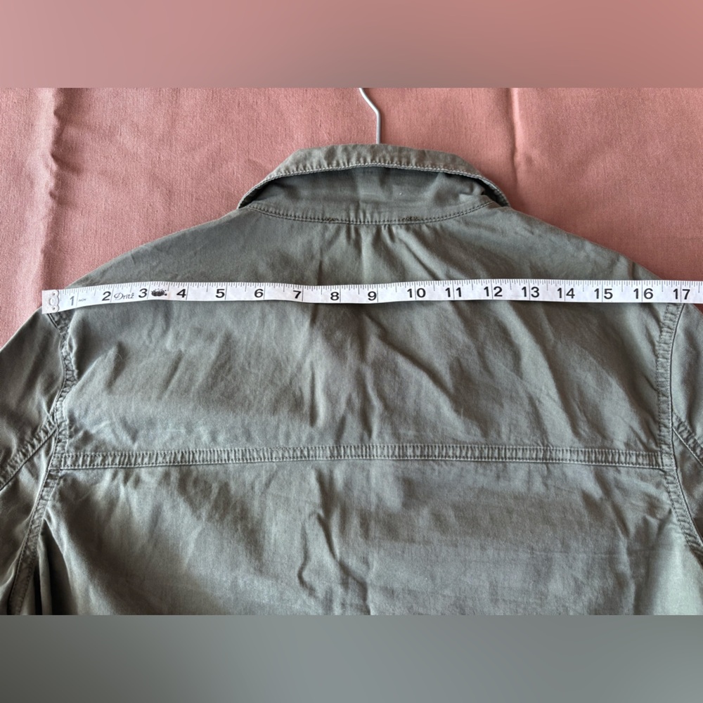 Mango LOVE Patch Olive Green Jacket - image 11